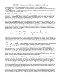 Oxidation of Cyclohexene to form Adipic Acid