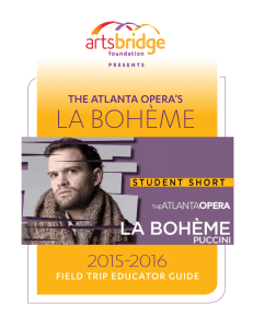 The Atlanta Opera's “La boheme” - City of Atlanta Office of Cultural