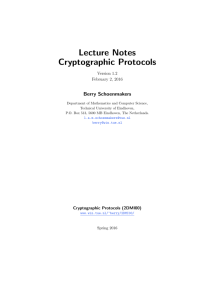 Lecture Notes Cryptographic Protocols