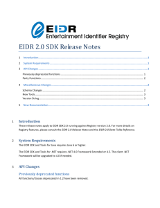 EIDR 2.0 SDK Release Notes