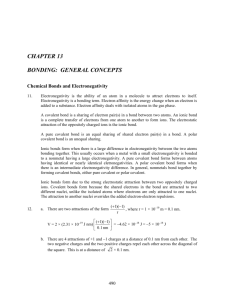 CHAPTER 13 BONDING: GENERAL CONCEPTS