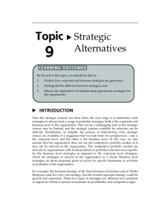 generating strategic alternatives