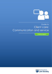 Client care: communication and service