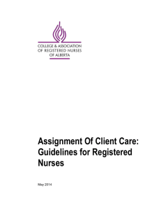 Assignment of Client Care Guidelines for Registered Nurses (May