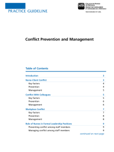 Conflict Prevention and Management