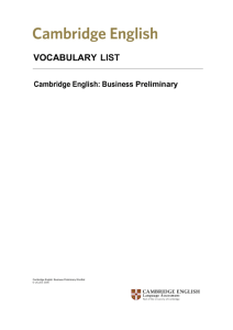 vocabulary list - Cambridge English