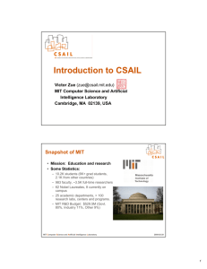 Introduction to CSAIL - MIT Computer Science and Artificial