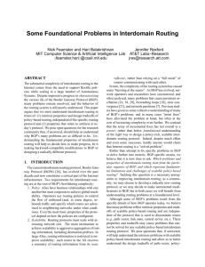 Some Foundational Problems in Interdomain Routing