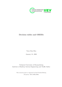 Decision tables and OBDDs