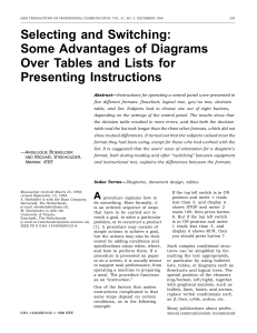 Selecting And Switching: Some Advantages Of Diagrams Over