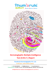 Dermatoglyphic Multiple Intelligence Test (DMIT) Report