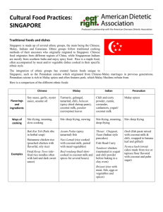 Cultural Food Practices: SINGAPORE