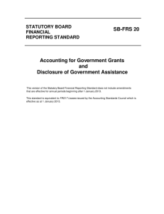 SB-FRS 20 Accounting for Government Grants and Disclosure of