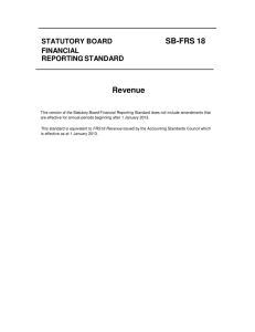 SB-FRS 18 Revenue - Accounting Standards for Statutory Boards