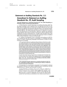SAS #111 - Amendment to Statement on Auditing Standards No. 39