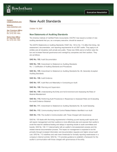 New Audit Standards - Rowbotham & Company LLP