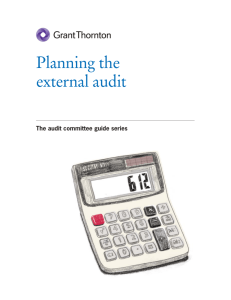 Planning the external audit