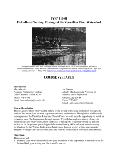 FYSP 116-01 Field-Based Writing: Ecology of the Vermilion River