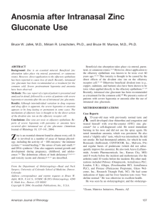Anosmia after Intranasal Zinc Gluconate Use