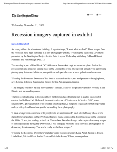 Washington Times - Recession imagery captured in