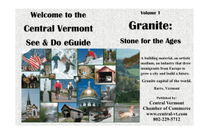 Granite: - Central Vermont