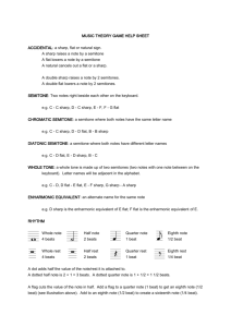 MUSIC THEORY GAME HELP SHEET ACCIDENTAL: a sharp, flat or