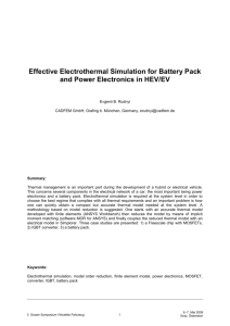 Effective Electrothermal Simulation for Battery Pack and