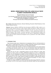 model order reduction for large scale finite element engineering