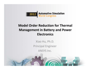 Model Order Reduction for Thermal Management in Battery