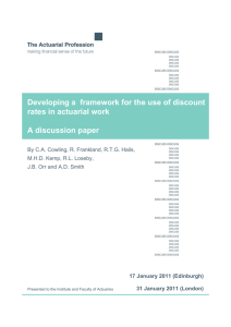 Developing a framework for the use of discount rates in actuarial