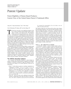 Patent Eligibility of Nature-Based Products