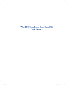 Wiley FRM Exam Review Study Guide 2016 Part I, Volume 2