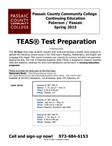 TEAS® Test Preparation - Passaic County Community College