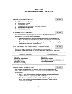 CHAPTER 4 THE RISK MANAGEMENT PROCESS