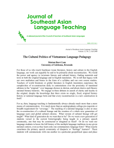 Journal of Southeast Asian Language Teaching