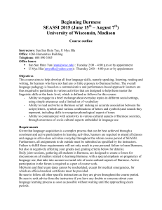 Burmese 1st Year - SEASSI - University of Wisconsin–Madison