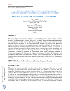 a principal component analysis of teaching competencies required