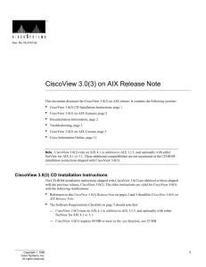 CiscoView 3.0(3) on AIX Release Note