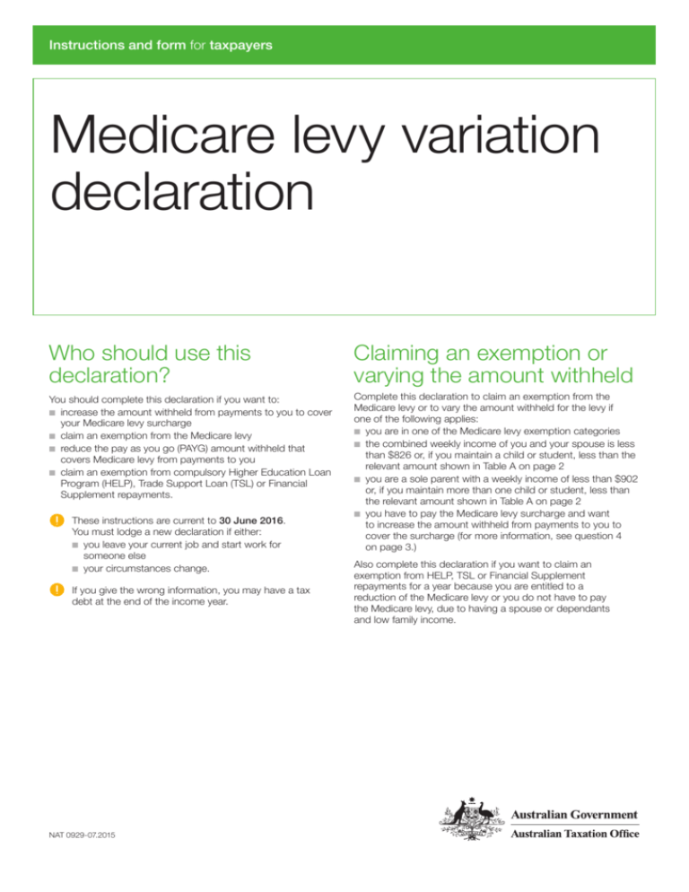 medicare-levy-variation-declaration
