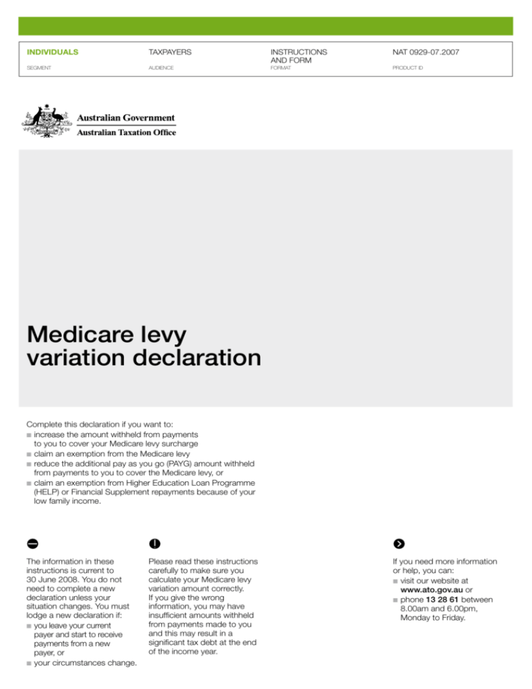 medicare-levy-variation-declaration