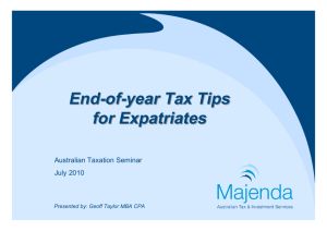 End-of-year Tax Tips for Expatriates End-of
