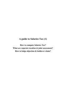A Guide to Salaries Tax (1) [How to compute Salaries Tax? What are