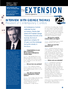 Interview with George Thomas, President of Contemporary Controls