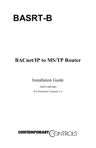 BASRT-B BACnet/IP to MS/TP Router