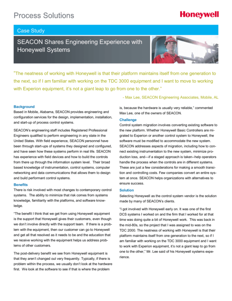 SEACON Shares Engineering Experience with Honeywell Systems