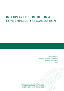 interplay of control in a contemporary organization