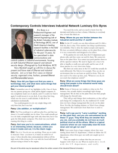 Contemporary Controls Interviews Industrial Network Luminary Eric