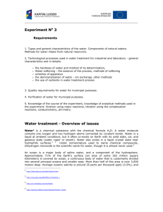 Experiment No 3 Water treatment