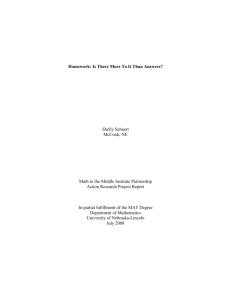 Homework: Is There More To It Than Answers?