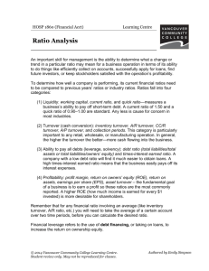 Ratio Analysis - VCC Library - Vancouver Community College